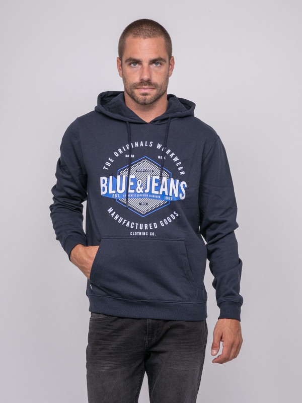 Sweat à capuche imprimé...