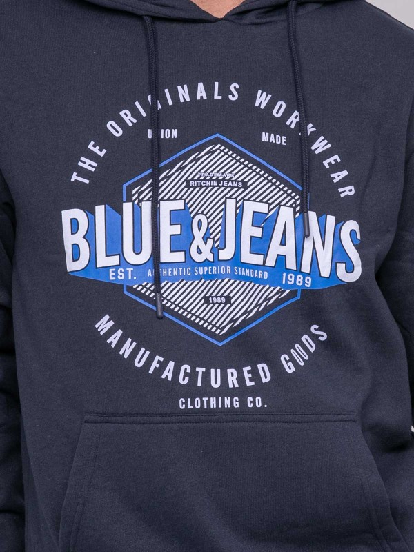 Sweat à capuche imprimé...