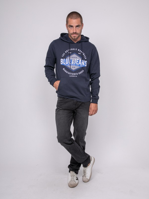 Sweat à capuche imprimé...