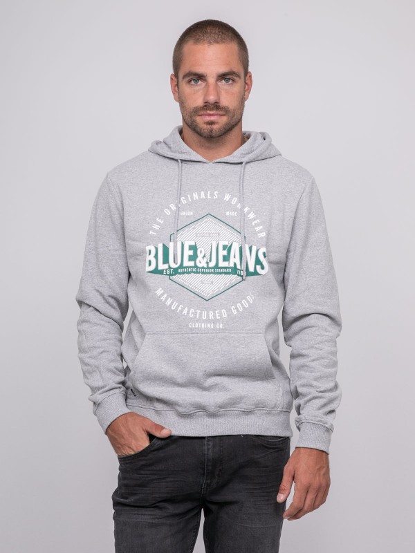 Sweat à capuche imprimé...