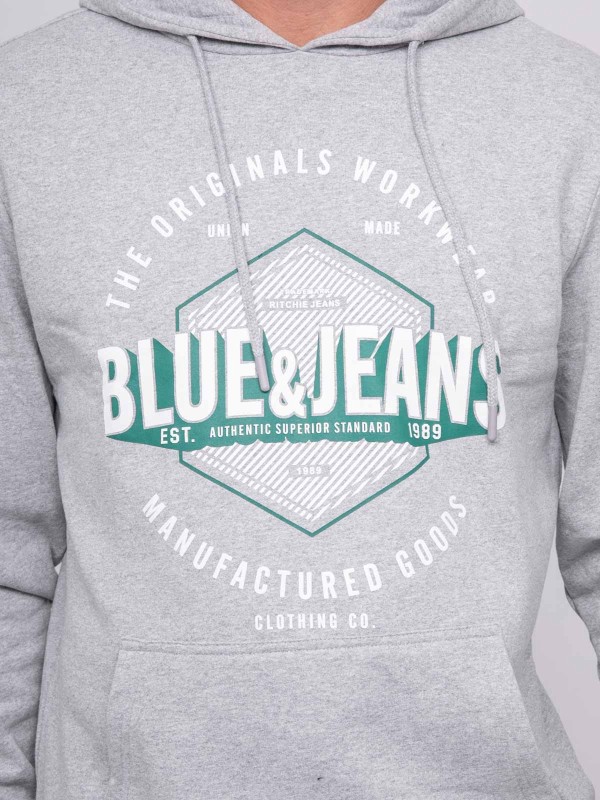 Sweat à capuche imprimé...