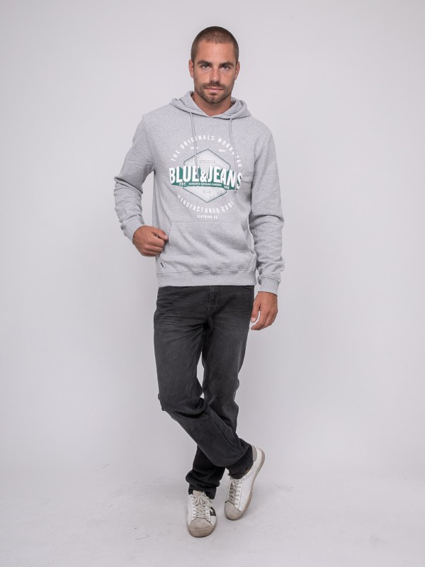 Sweat à capuche imprimé...