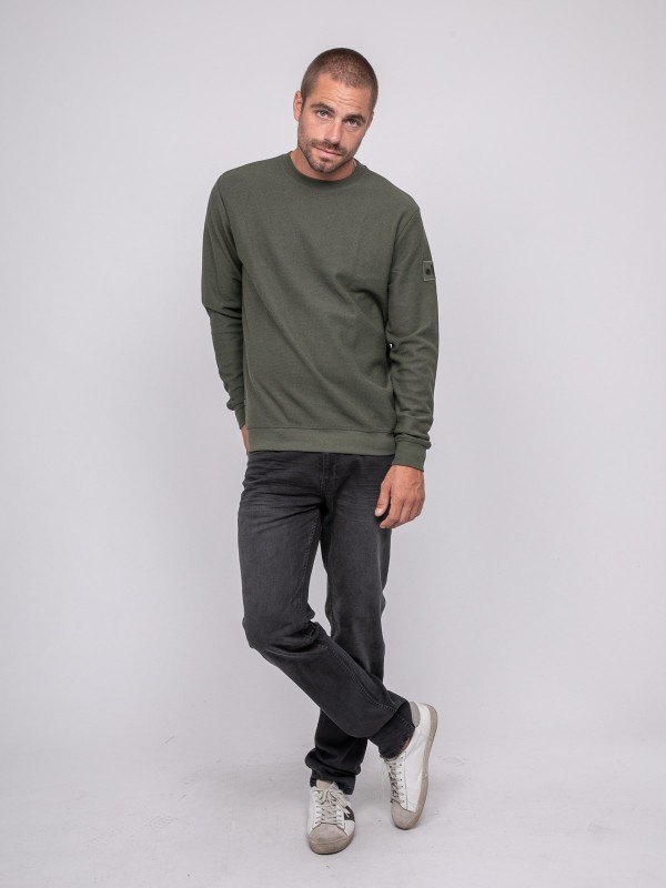 Sweat ras de cou WOUMEO - Kaki