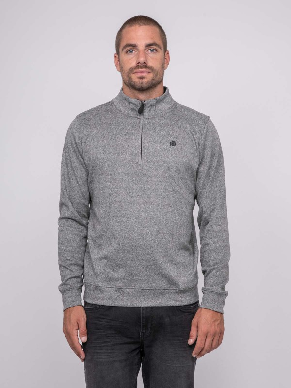 Pull col zippé WILUTE - Gris