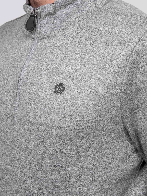 Pull col zippé WILUTE - Gris