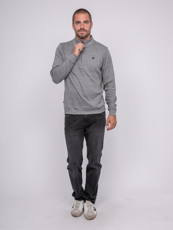 Pull col zippé WILUTE - Gris
