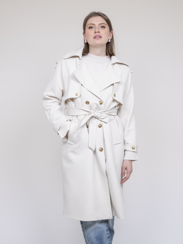 Trench long UNZILE - Ecru