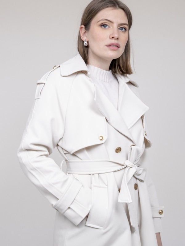 Trench long UNZILE - Ecru