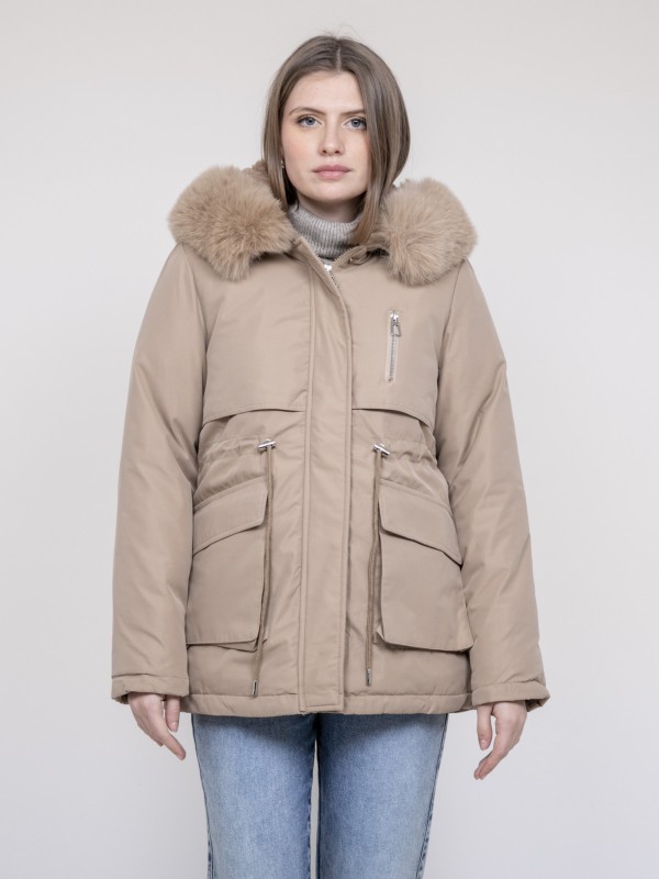 Parka à capuche avec fausse...