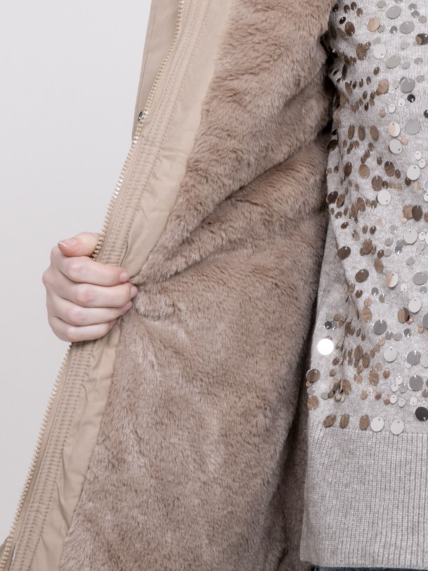 Parka à capuche avec fausse...