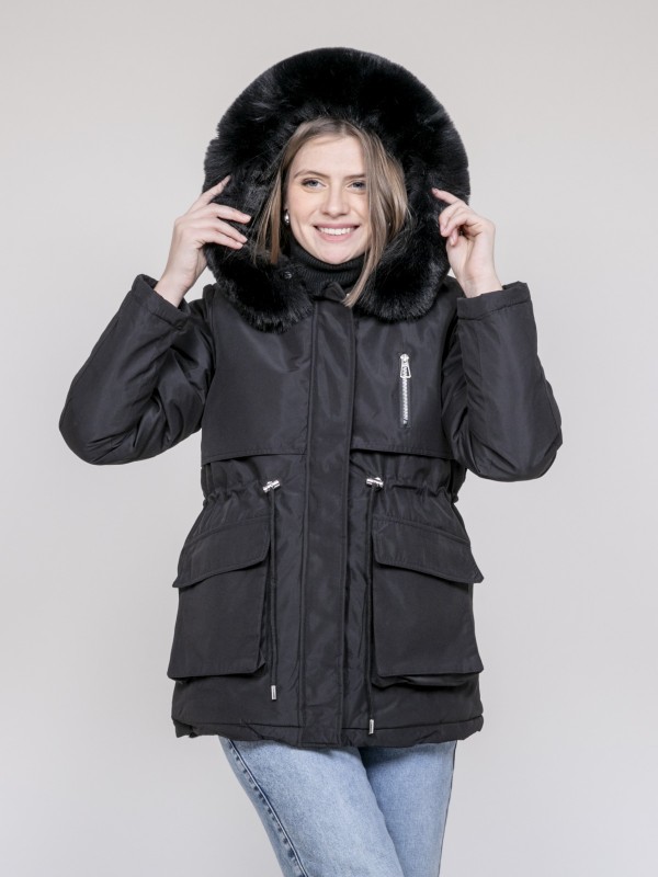 Parka à capuche avec fausse...
