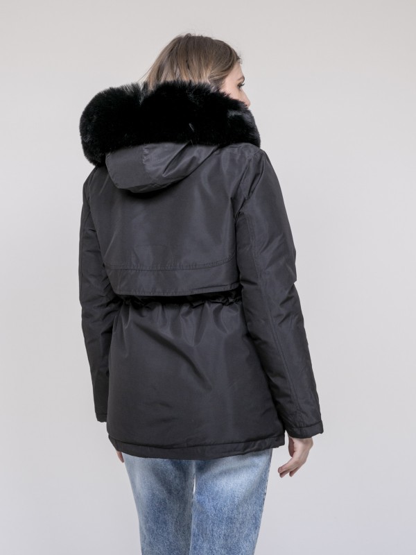 Parka à capuche avec fausse...