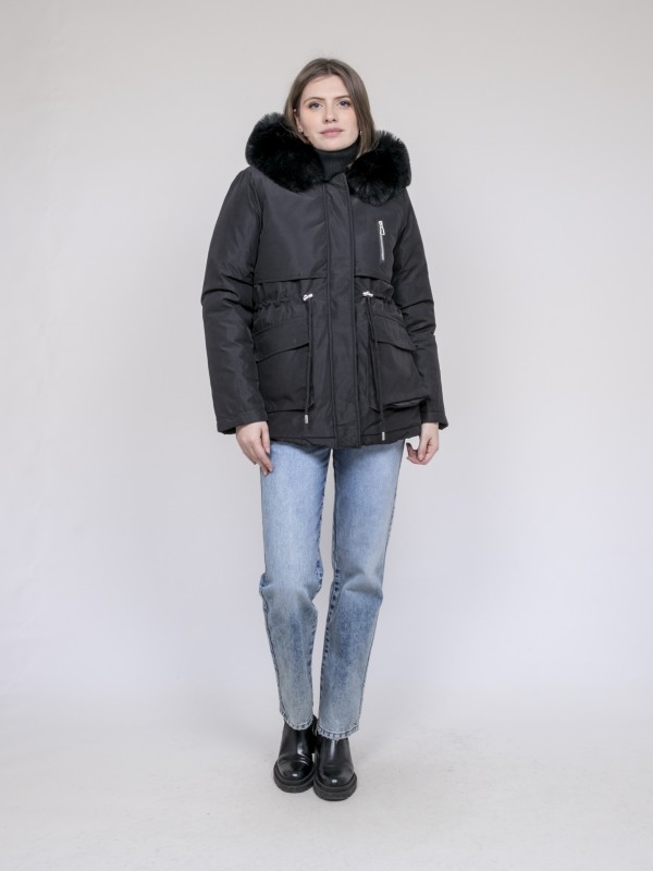 Parka à capuche avec fausse...