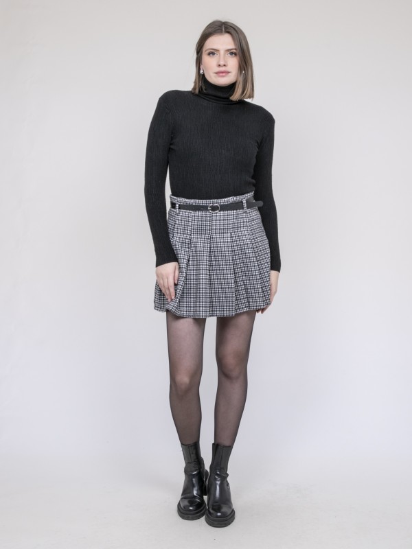 Jupe-short plissée à...