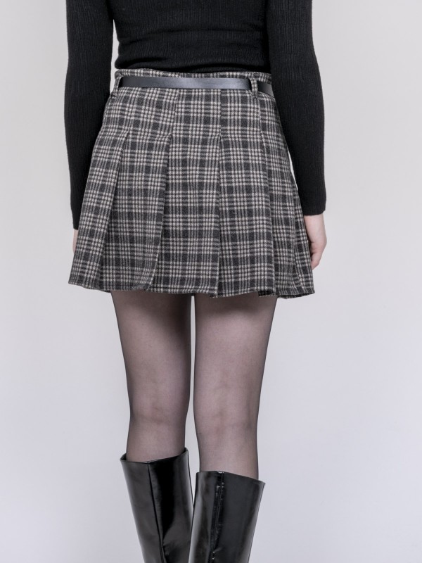 Jupe-short plissée à...