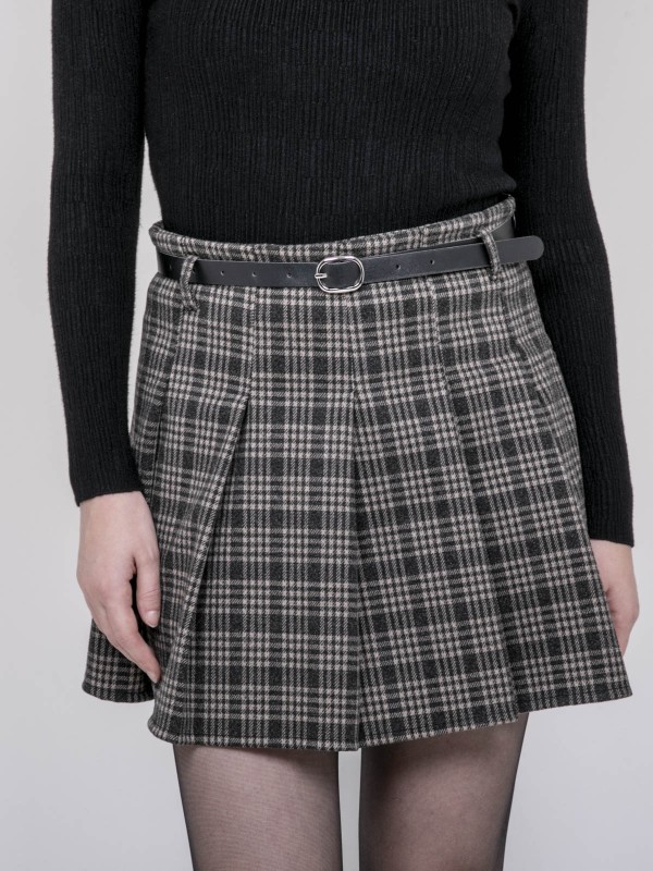 Jupe-short plissée à...