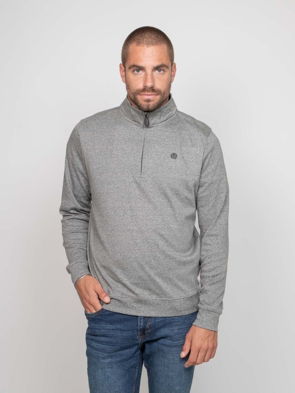 Sweat col zipé WIPRIMO - Noir