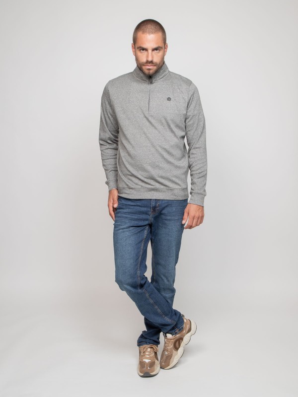 Sweat col zipé WIPRIMO - Noir