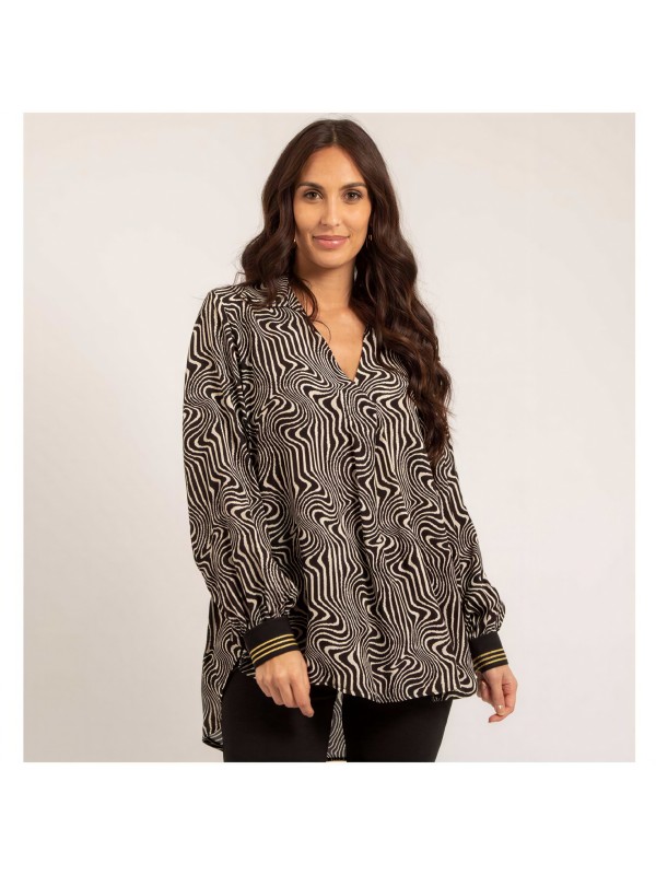 Chemise imprimée OZANA - Noir