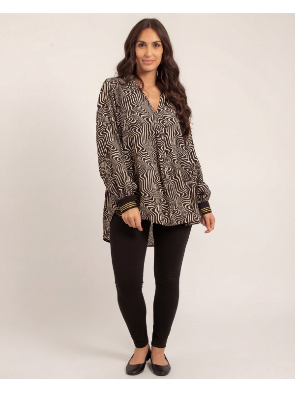 Chemise imprimée OZANA - Noir