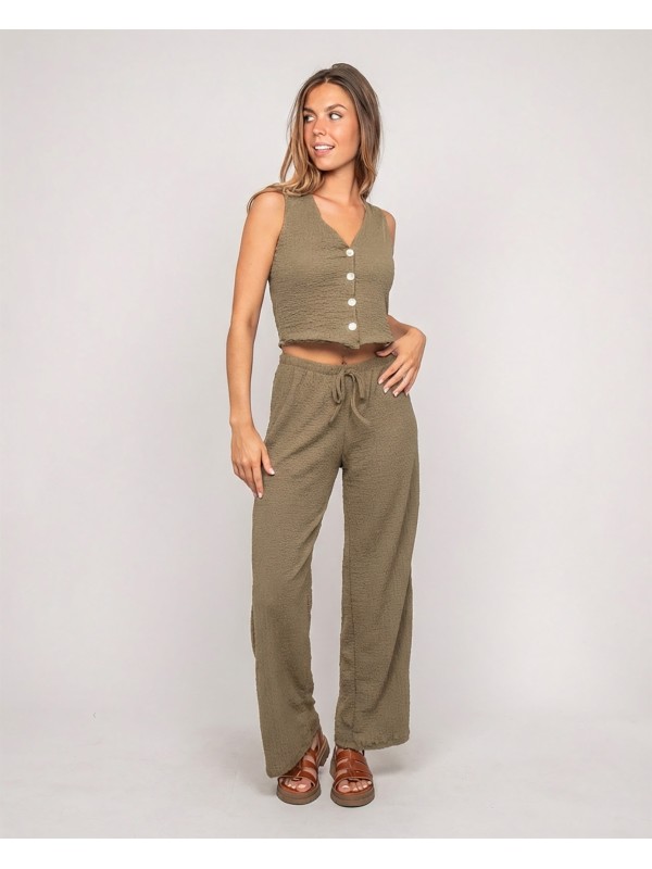 Pantalon fluide ELAIA - Kaki