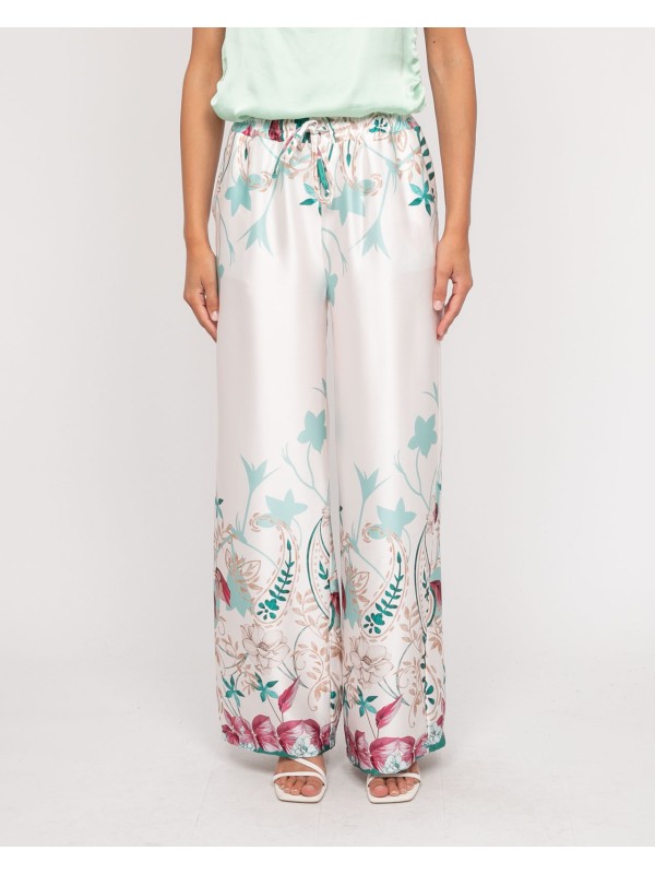 Pantalon effet satin motifs...