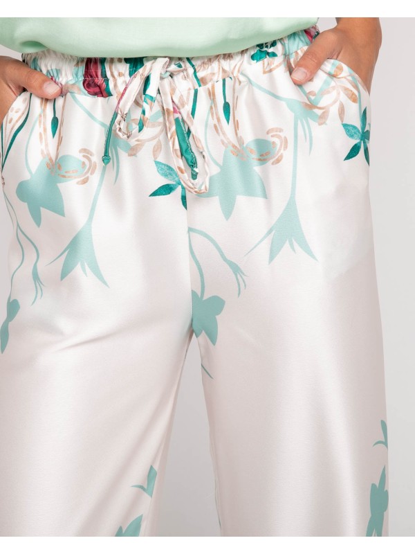 Pantalon effet satin motifs...
