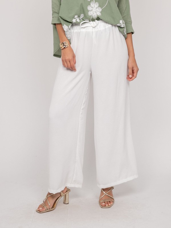 Pantalon fluide ERELL - Blanco