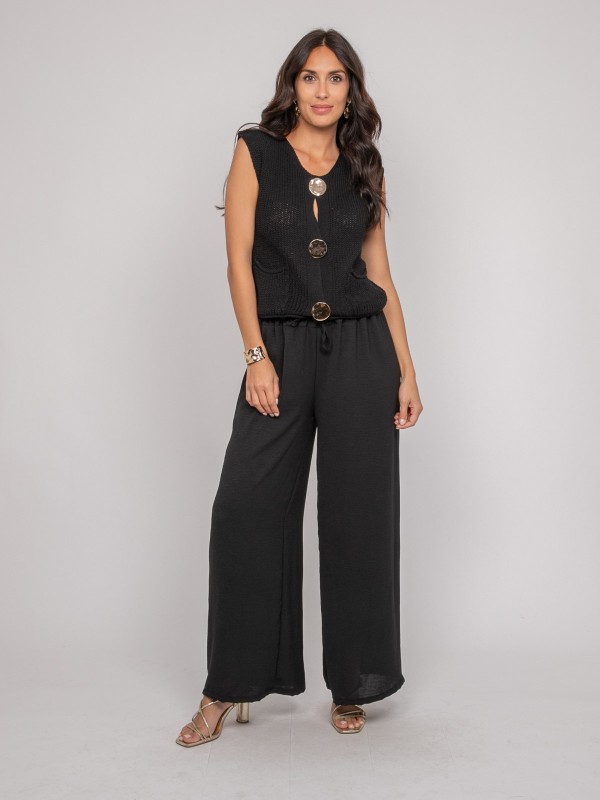 Pantalon fluide ERELL - Negro