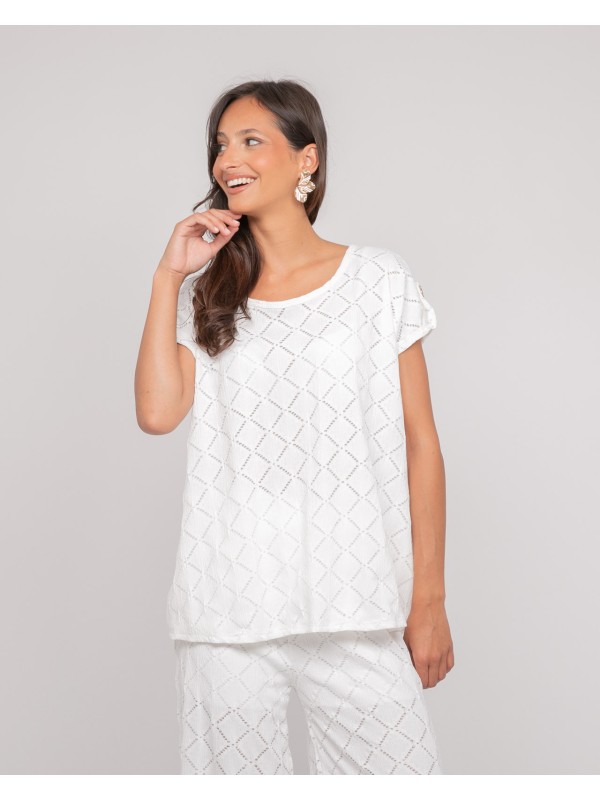 Top ajouré manches courtes...