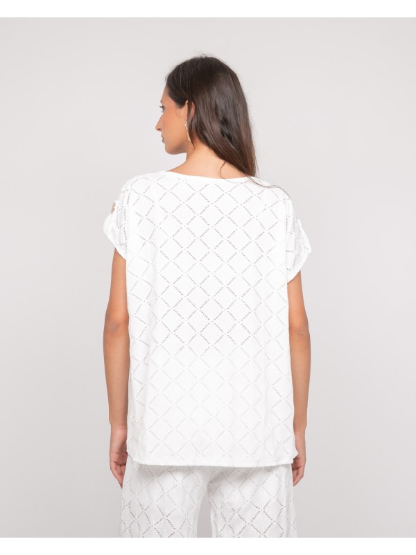 Top ajouré manches courtes...