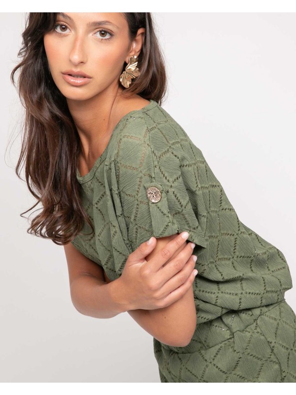 Top ajouré manches courtes...