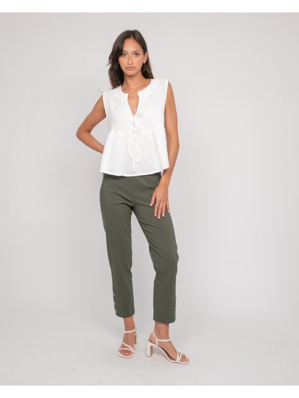 Top gaze de coton FROZETTE...