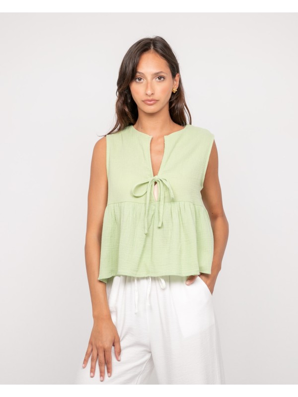 Top gaze de coton FROZETTE...