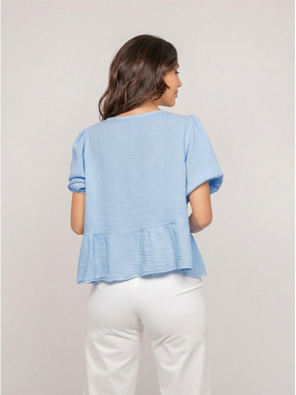 Blouse nouée gaze de conton...