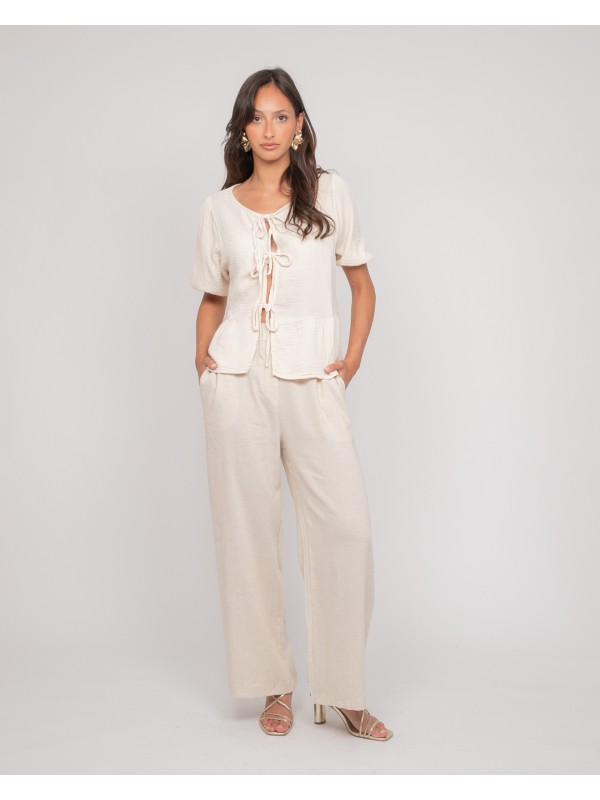 Blouse nouée gaze de conton...