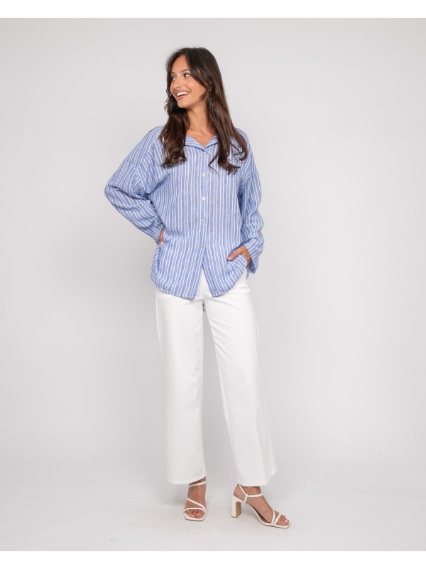 Chemise rayures OMANE - Azul