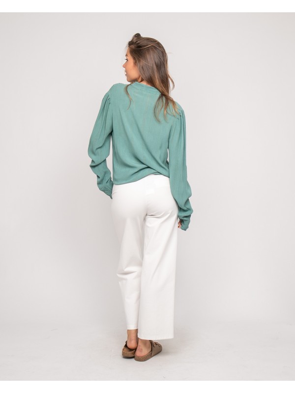 Blouse col v lurex OZAME -...