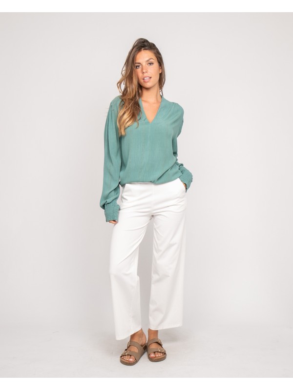 Blouse col v lurex OZAME -...