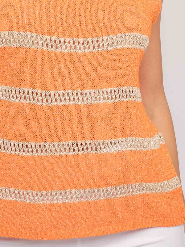 Pull sans manches rayures...