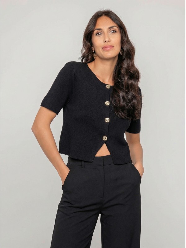 Gilet maille manches...