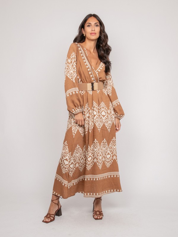 Robe imprimée manches...