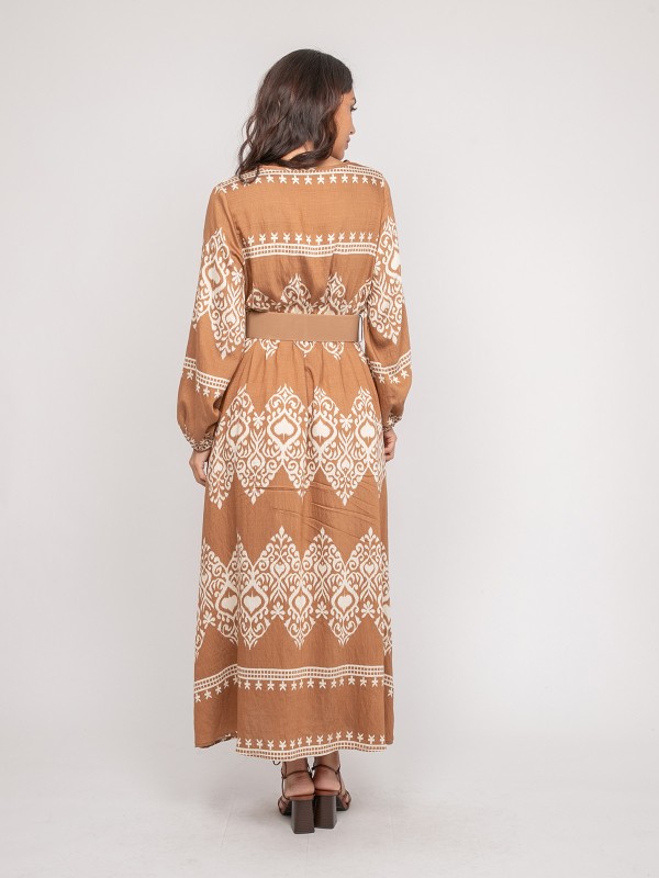 Robe imprimée manches...