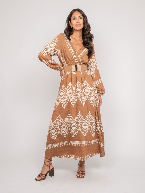 Robe imprimée manches...