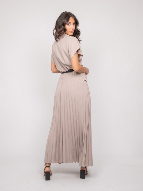 Robe longue plissée avec...