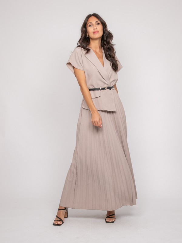 Robe longue plissée avec...
