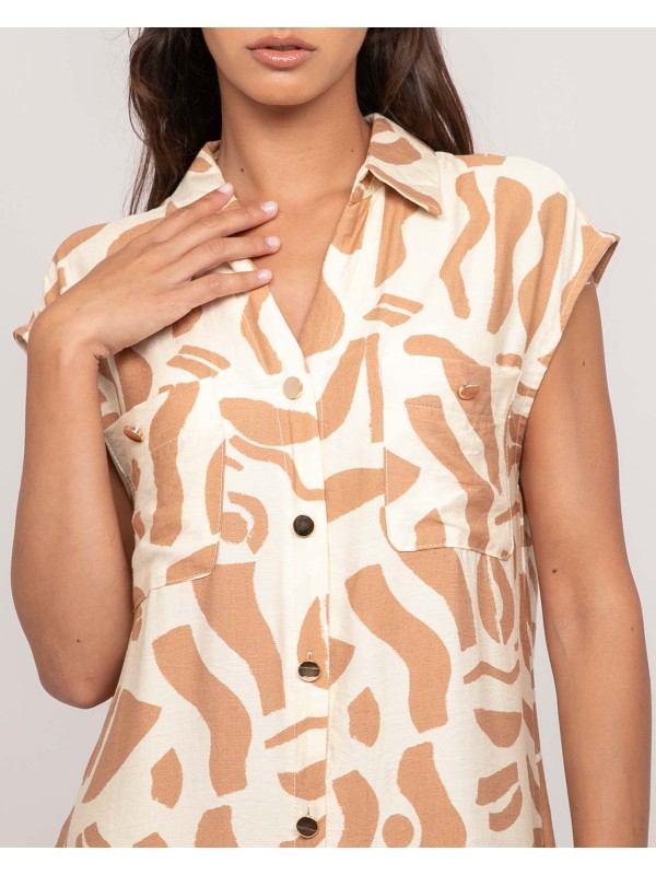 Robe boutonnée longue sans...