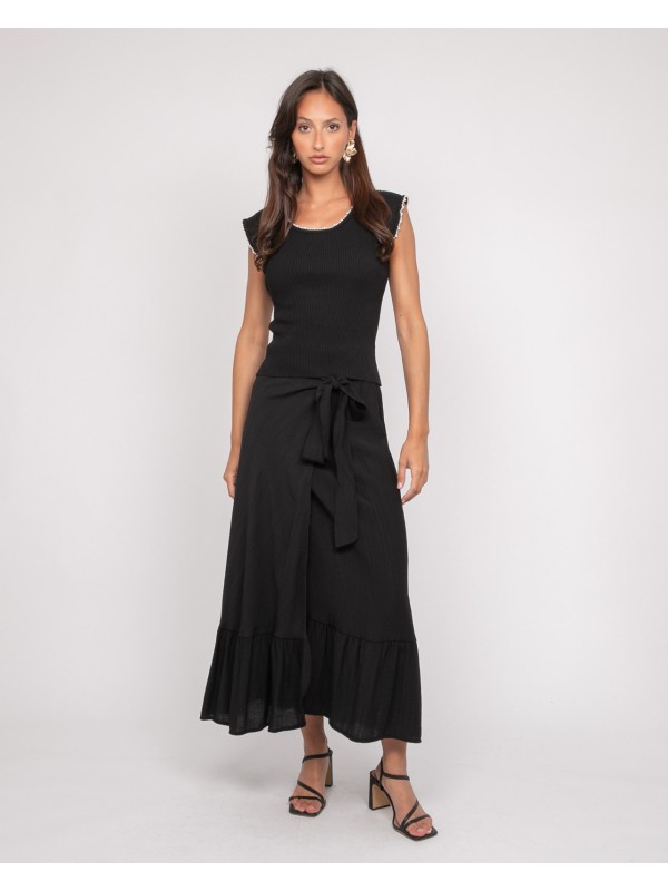 Jupe longue XADALYS - Negro