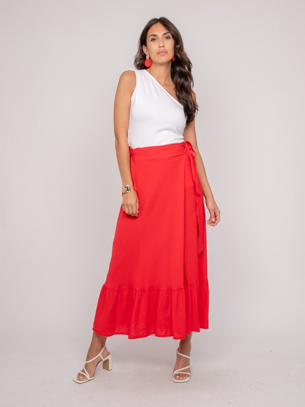 Jupe longue XADALYS - Rojo