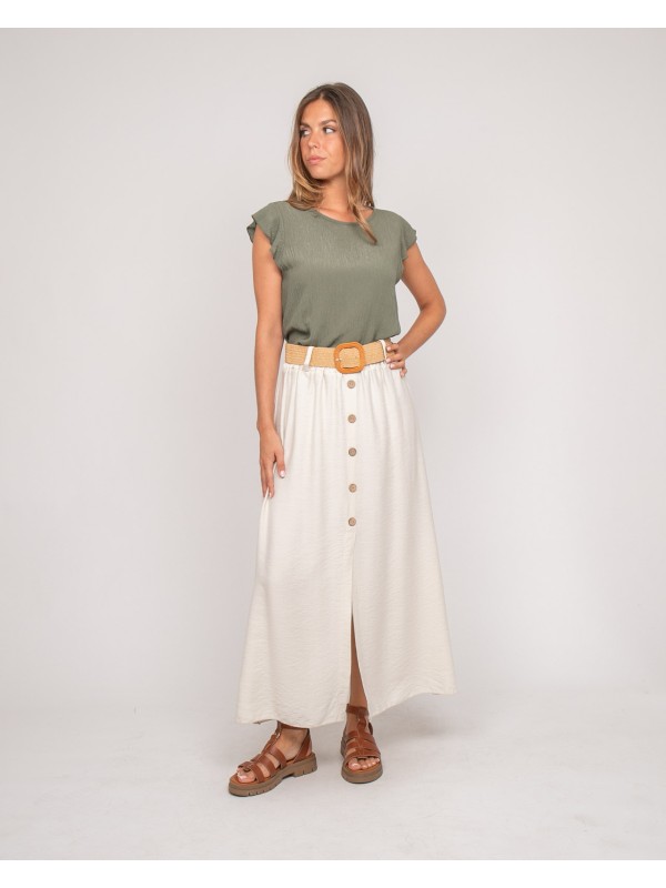 Jupe longue boutonnée avec...